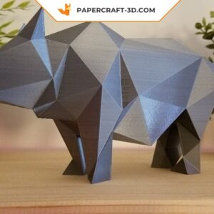 Papercraft Rhinocéros origami papier 3D