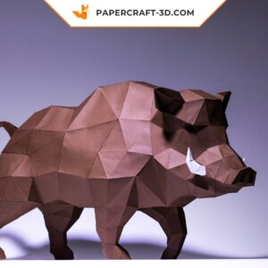 Papercraft Sanglier origami papier 3D modèle numérique à télécharger