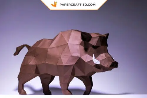 Papercraft Sanglier origami papier 3D modèle numérique à télécharger