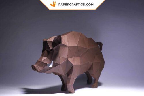 Papercraft Sanglier origami papier 3D modèle numérique à télécharger