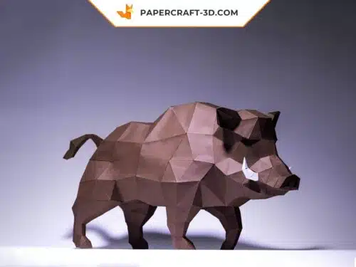 Papercraft Sanglier origami papier 3D modèle numérique à télécharger