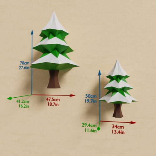 Papercraft sapin de Noël en origami papier 3D DIY pour décoration de fêtes