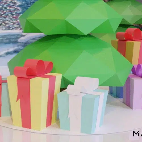 Papercraft Sapin de Noël, origami papier 3D