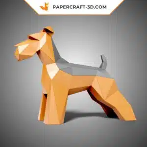 Papercraft Schnauzer en origami papier 3D à imprimer