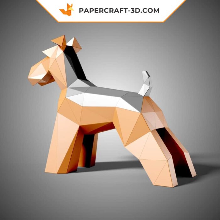 Papercraft Schnauzer en origami papier 3D à imprimer