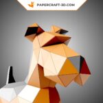 Papercraft Schnauzer en origami papier 3D à imprimer