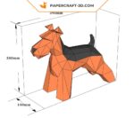 Papercraft Schnauzer en origami papier 3D à imprimer