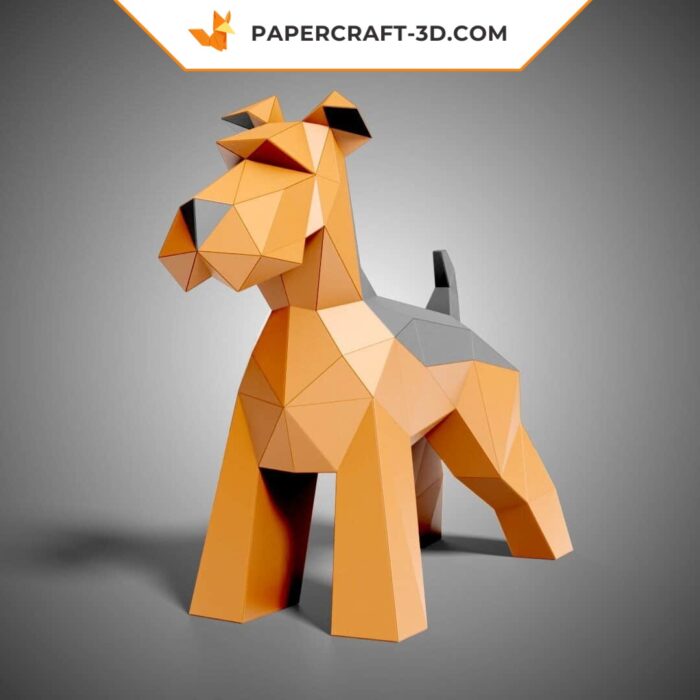 Papercraft Schnauzer en origami papier 3D à imprimer