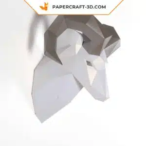 Papercraft sculpture de bélier en papier 3D, modèle PDF imprimable