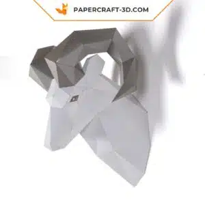 Papercraft sculpture de bélier en papier 3D, modèle PDF imprimable