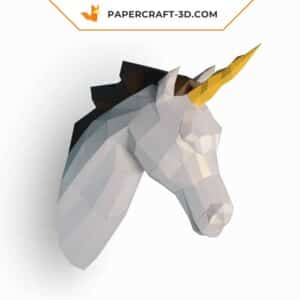 Papercraft sculpture de cheval en papier 3D, modèle PDF à imprimer