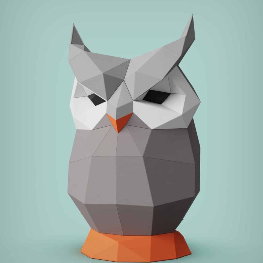 Papercraft de chouette en origami 3D