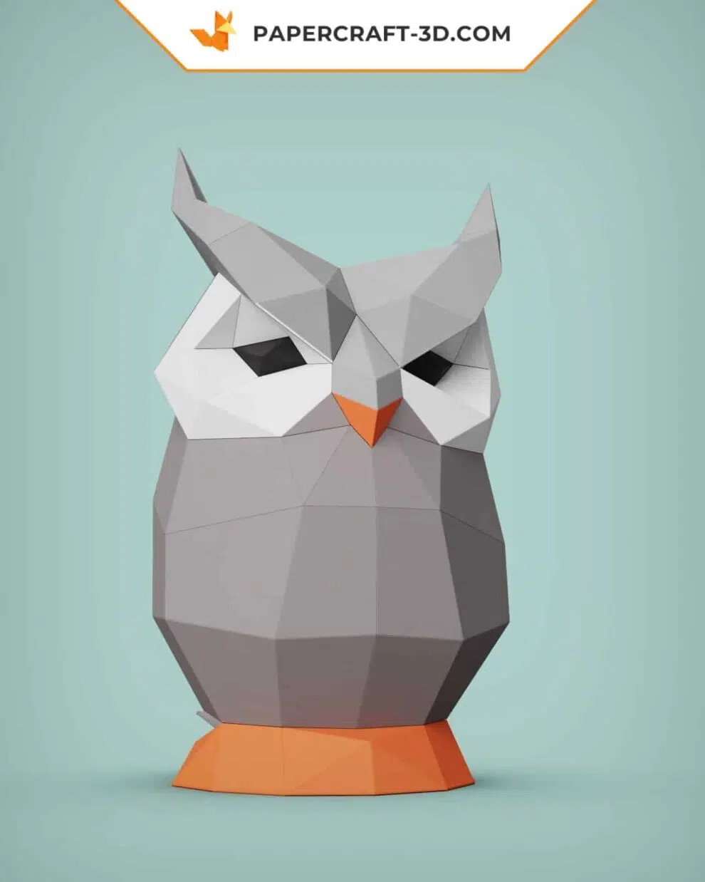 3D owl papercraft kit printable