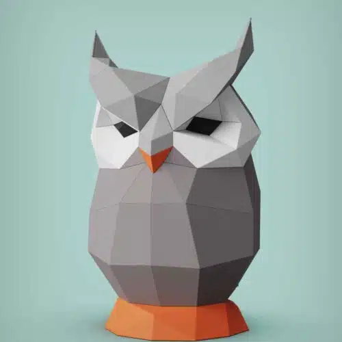 Papercraft sculpture de chouette en papier 3D à imprimer