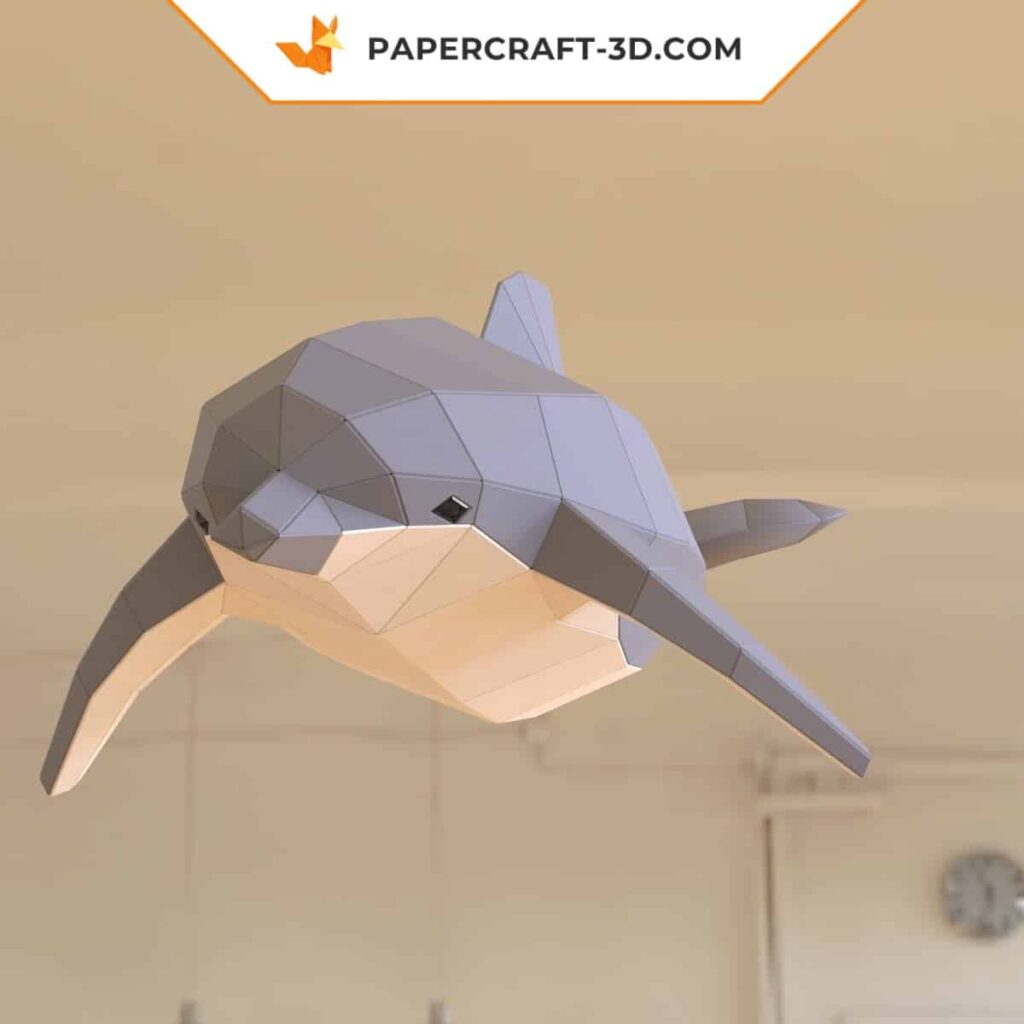 Papercraft dauphin en origami 3D