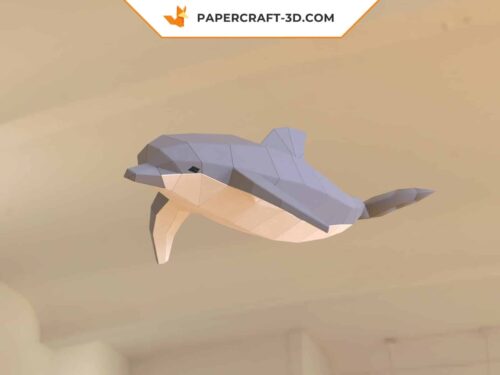 Papercraft sculpture de dauphin en papier 3D à imprimer