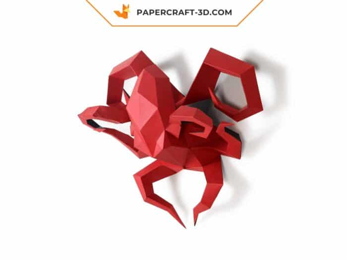 Papercraft sculpture d’octopus en papier 3D à imprimer