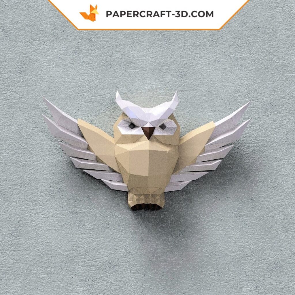 Papercraft chouette en relief origami 3D