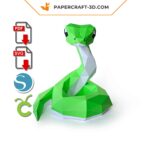 Papercraft Serpent 3D origami papier pour Cricut ou Silhouette Cameo