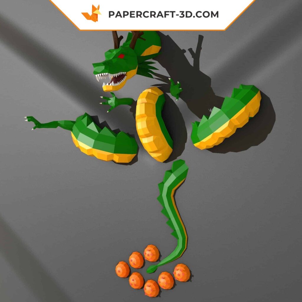 Papercraft de Shenlong en origami 3D