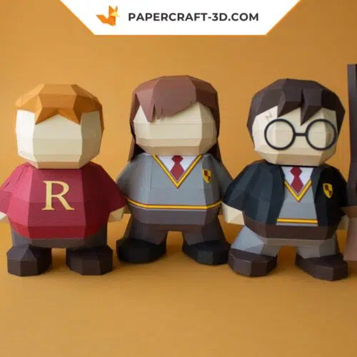 Papercraft sorcier 3 en 1 DiY PDF modèle + fichiers SVG, décoration de fête origami papier 3D