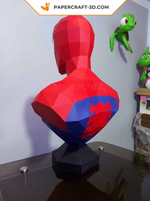 Papercraft Spiderman origami papier 3D en buste polygonal