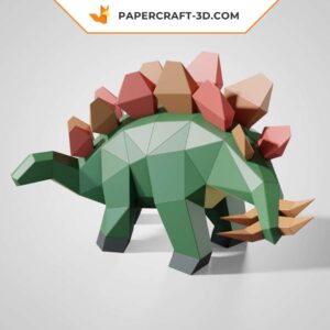 Papercraft Stegosaurus mignon en papier 3D modèle à télécharger instantanément