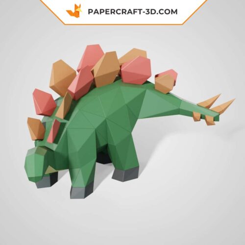 Papercraft Stegosaurus mignon en papier 3D modèle à télécharger instantanément