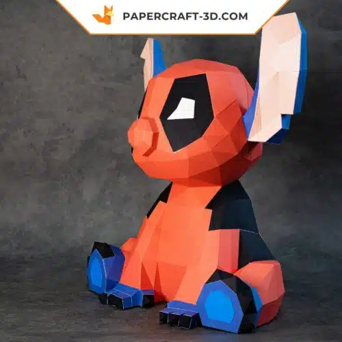 Papercraft Stitch Deadpool origami papier 3D à télécharger en PDF