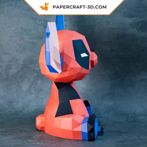 Papercraft Stitch Deadpool origami papier 3D à télécharger en PDF