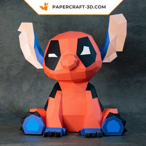 Papercraft di Stitch Deadpool in origami 3D