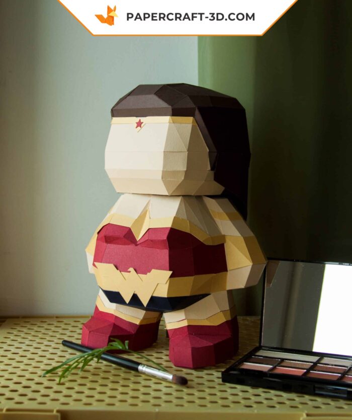 Papercraft Super-héros Wonder 3D en origami papier DIY