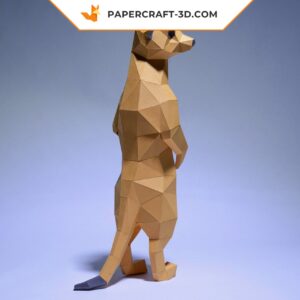 Papercraft suricates en origami papier 3D à télécharger