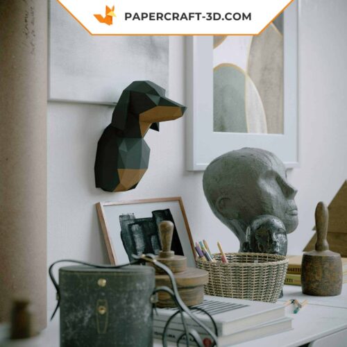 Papercraft Teckel origami papier 3D