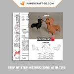 Papercraft Teckel origami papier 3D