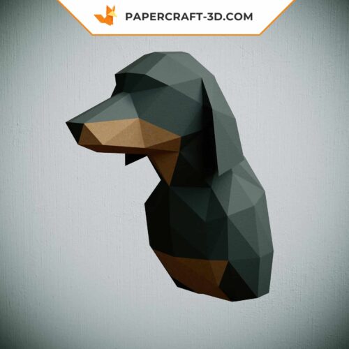 Papercraft Teckel origami papier 3D