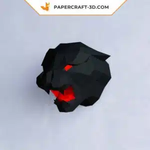 Papercraft tête de Black Panther en origami papier 3D