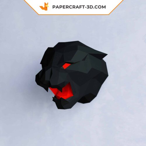 Papercraft tête de Black Panther en origami papier 3D
