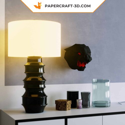 Papercraft tête de Black Panther en origami papier 3D