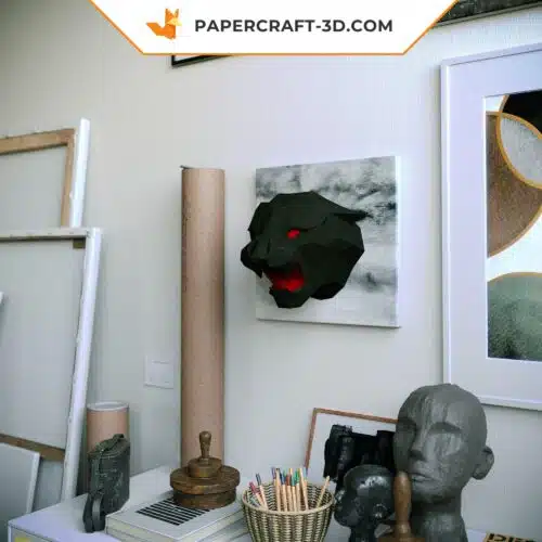 Papercraft tête de Black Panther en origami papier 3D
