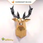 Papercraft Tête de Cerf origami papier 3D