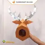 Papercraft Tête de Cerf origami papier 3D