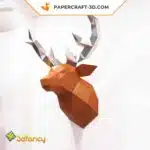 Papercraft Tête de Cerf origami papier 3D