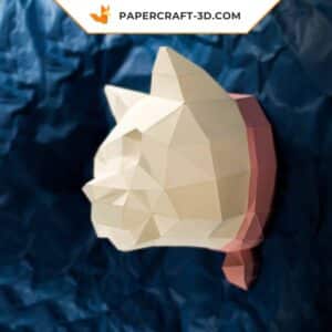 Papercraft tête de chat en origami papier 3D