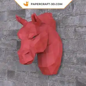 Papercraft tête de cheval en origami papier 3D