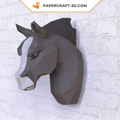 Papercraft cabeza de caballo en origami