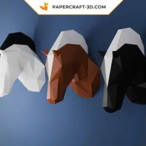 Papercraft tête de cheval origami papier 3D