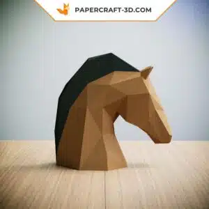 Papercraft tête de cheval origami papier 3D