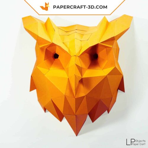 Papercraft Tête de Chouette origami papier 3D