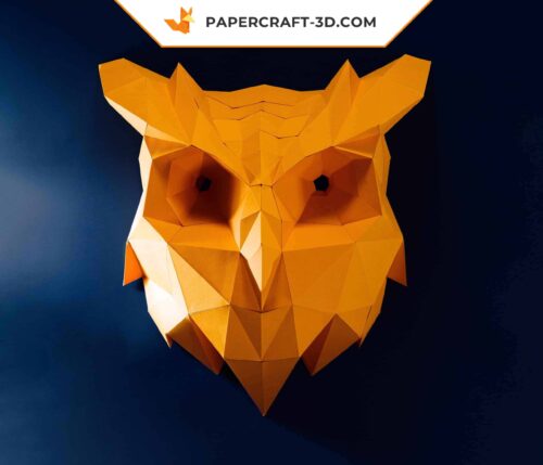 Papercraft Tête de Chouette origami papier 3D